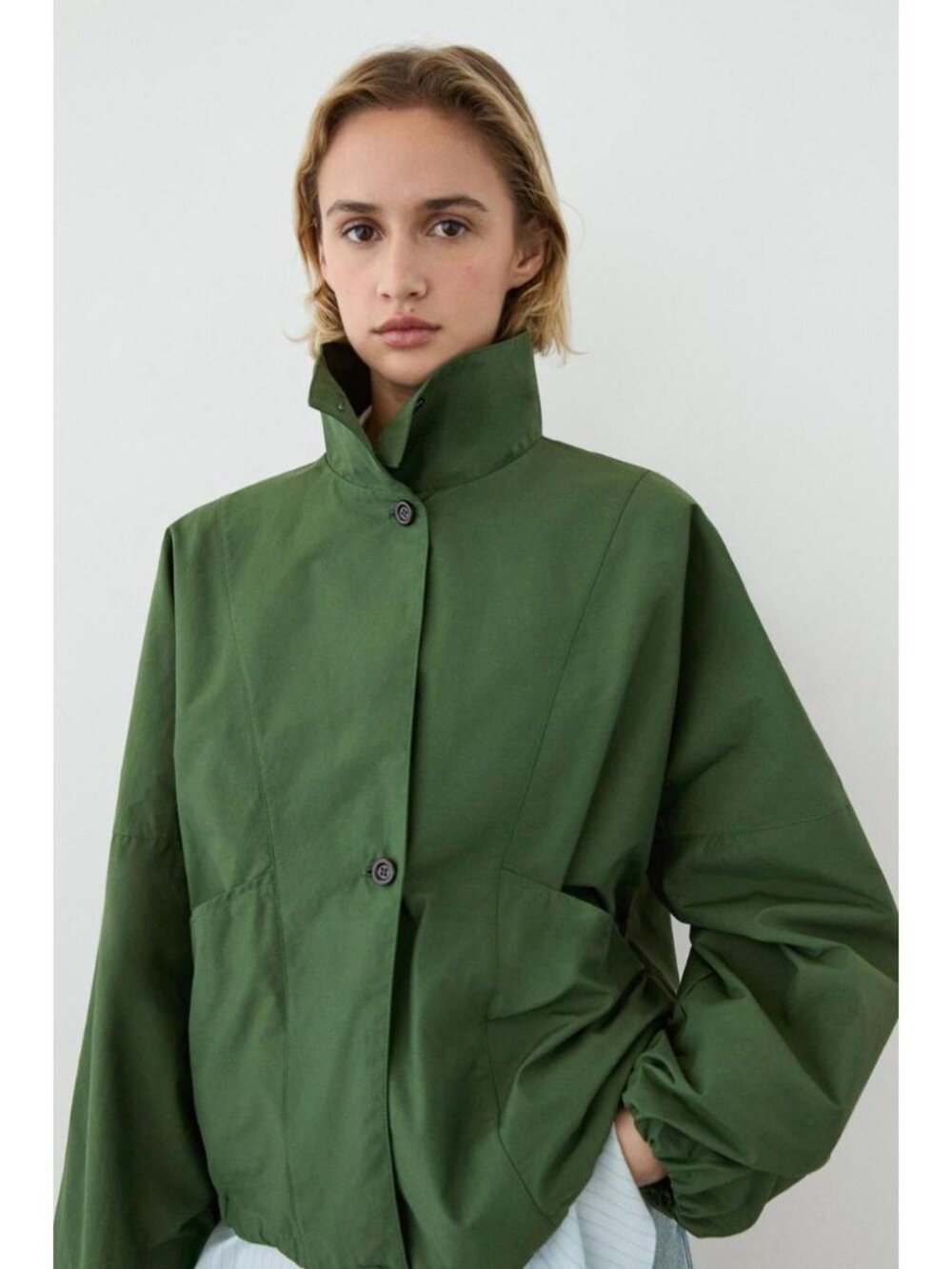 MASSIMO DUTTI BOMBER JACKET WITH PUFF SLEEVES